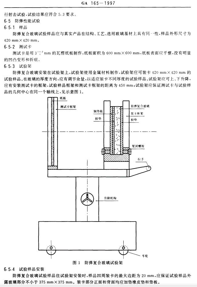 防弹玻璃检测标准